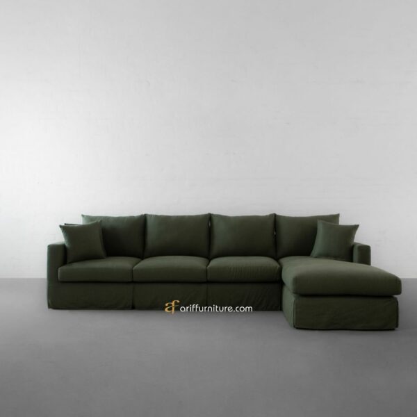 Kursi Sofa Minimalis Leter L Terbaru Green