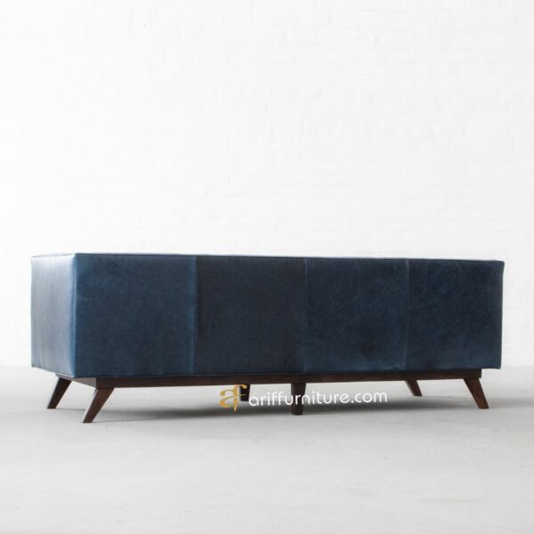 Sofa Cesterfield Luxury Retro Leather Blue