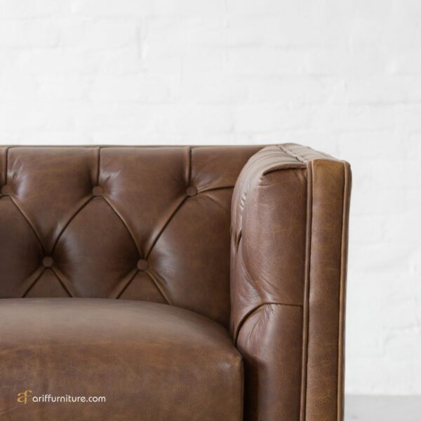Sofa Minimalis Jepara Brown Leather