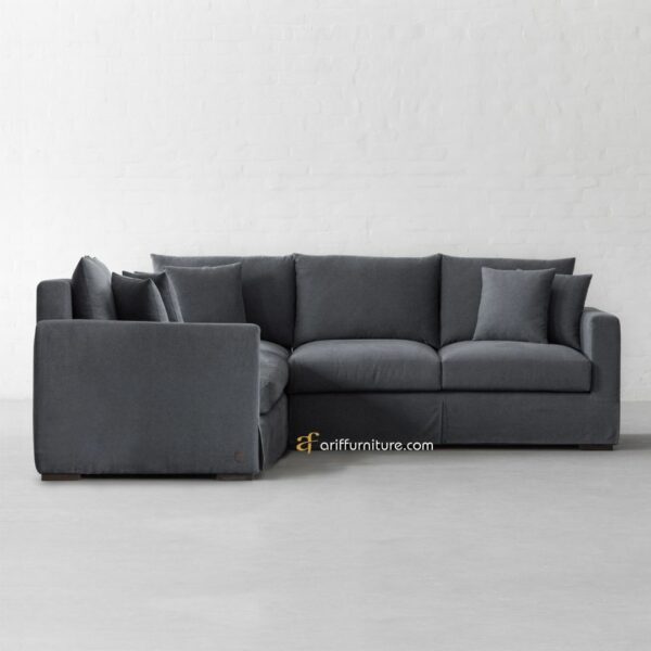 Sofa Sudut Modern Minimalis Misty Grey L